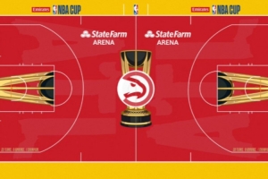 貌似看着没那么烧心?联盟公布各队新赛季各队NBA杯地板设计